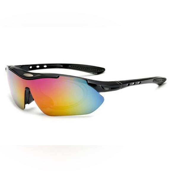 Outdoor Sports Riding Sunglasses. 5 Changeable Lens Variations. Comfy Nose-pads - Picture 8 of 12